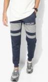 French Connection Navy & Grey Solid Joggers Men