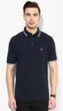 French Connection Navy Blue Solid Polo T Shirt men