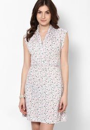 French Connection Pink Cap Sleeve Floral Dress Women