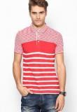 French Connection Red Stripes Polo T Shirt Men