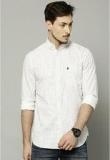 French Connection White Printed Slim Fit Casual Shirt Men