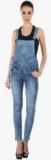 Fungus Blue Solid Dungaree Women