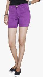 Fungus Purple Solids Shorts women