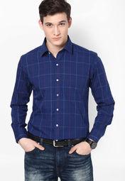 Funk Checks Blue Formal Shirt Men