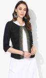 Fusion Beats Black Embroidered Shrug Women