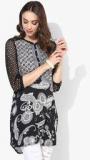 Fusion Beats Black Printed Kurti women