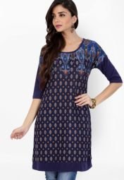 Fusion Beats Violet Indigo Printed Tunic Women