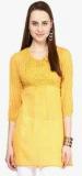 Fusion Beats Yellow Solid Tunic women