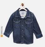 Gap Baby Boys' Blue Super Soft Denim Western Shirt Boys