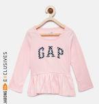 Gap Baby Girls Pink Logo Peplum T Shirt Girls