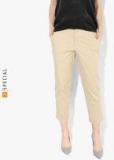 Gap Beige Slim Fit Solid Chinos Women