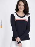 Gap Black Crewneck Colorblocked Pullover Sweater Women