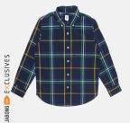 Gap Boys Green Poplin Plaid Long Sleeve Shirt Boys