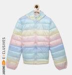 Gap Girls' Multi Coloured Coldcontrol Lite Print Puffer Jacket Girls