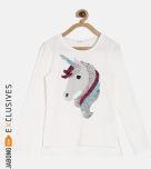 Gap Girls Off White Flippy Sequin Graphic T Shirt Girls