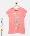 Gap Girls Pink Printed Round Neck T Shirt Girls