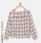 Gap Girls' Plaid Henley Top Girls