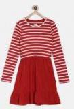 Gap Girls' Red Long Sleeve Mix Fabric Dress Girls