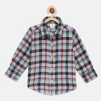 Gap Grey Melange Regular Fit Checked Shirt Boys