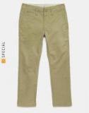 Gap Khaki Regular Fit Solid Regular Trousers Boys