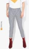 Gap Navy Blue Checked Skinny Fit Regular Trouser Women