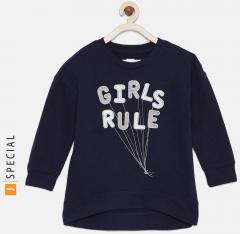 Gap Navy Blue Graphic Hi Lo Pullover Sweatshirt girls