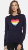 Gap Navy Blue Printed Pullover Sweater Women