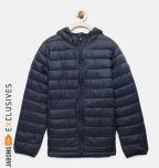 Gap Navy Blue Solid Puffer Jacket Boys