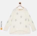 Gap Off White Print Sweater Girls