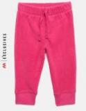 Gap Pink Solid Pants In Fleece Girls