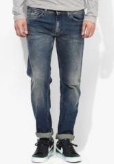 Gas Blue Low Rise Regular Fit Jeans men