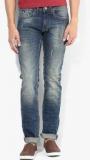 Gas Blue Low Rise Slim Fit Jeans Men