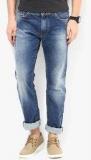 Gas Blue Mid Rise Regular Fit Jeans Men