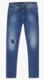 Gas Blue Skinny Fit Low Rise Low Distress Jeans Men