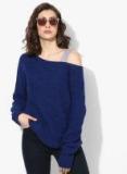 Gas Blue Solid Sweater Women