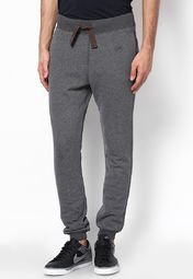 Gas Grey Melange Solid Track Pants Men