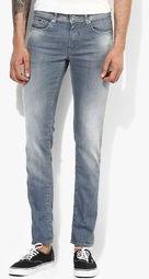 Gas Grey Washed Low Rise Skinny Fit Jeans Men