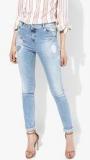 Gas Light Blue Mid Rise Skinny Jeans women