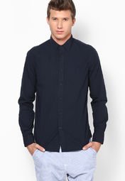 Gas Navy Blue Andrew Core Casual Shirt Men