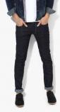 Gas Navy Blue Solid Slim Fit Jeans Men