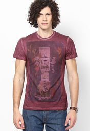 Gas Red Scuba/S Wheel Round Neck T Shirt Men