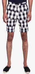 Genes - Lecoanet Hemant Navy Blue Checked Shorts Men