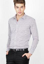 Genesis Checks Red Slim Fit Formal Shirt Men