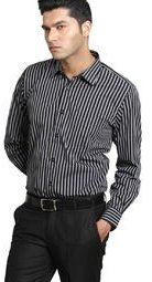 Genesis Striped Black Formal Shirt Men