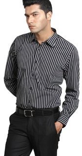 Genesis Striped Black Formal Shirt men