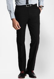 Genesis Striped Black Formal Trouser Men