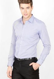 Genesis Striped Blue Slim Fit Casual Shirt men