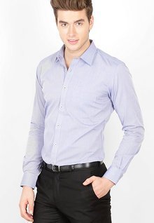 Genesis Striped Blue Slim Fit Casual Shirt men