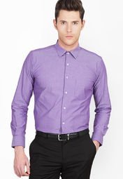 Genesis Striped Purple Formal Shirt men