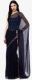 Geroo Jaipur Navy Blue Solid Saree Women